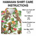 Groot marvel floral hawaiian shirt care instruction