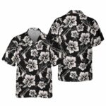 Gun Black Hawaiian Shirt