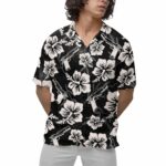 Gun Black Hawaiian Shirt Front