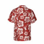 Gun Hibiscus Red Hawaiian Shirt Back