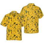 Gun Military Gear Yellow Pattern Hawaiian Shirt