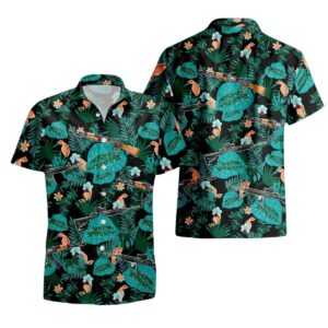 Gun Themed Tropical Hawaiian Shirt