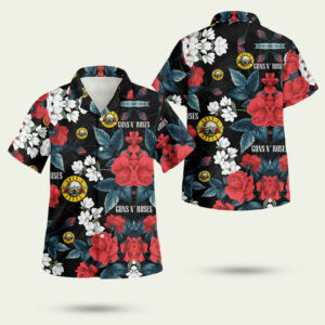 Guns n roses music band logo hawaiian shirt