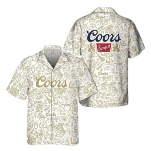 Halloween Doodle Art Coors Banquet Hawaiian Shirt