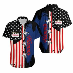 Hamms Beer American Flag Hawaiian Shirt