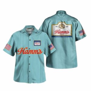 Hamm's Beer Born In The Sky Blue Land Hawaiian Shirt