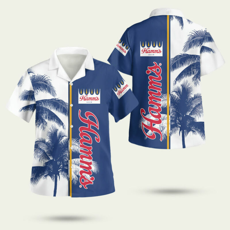 Hamms Beer Palm Tree Hawaiian Shirt