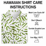 Hand drawn sketch green chili peppers patter hawaiian shirt care instructions