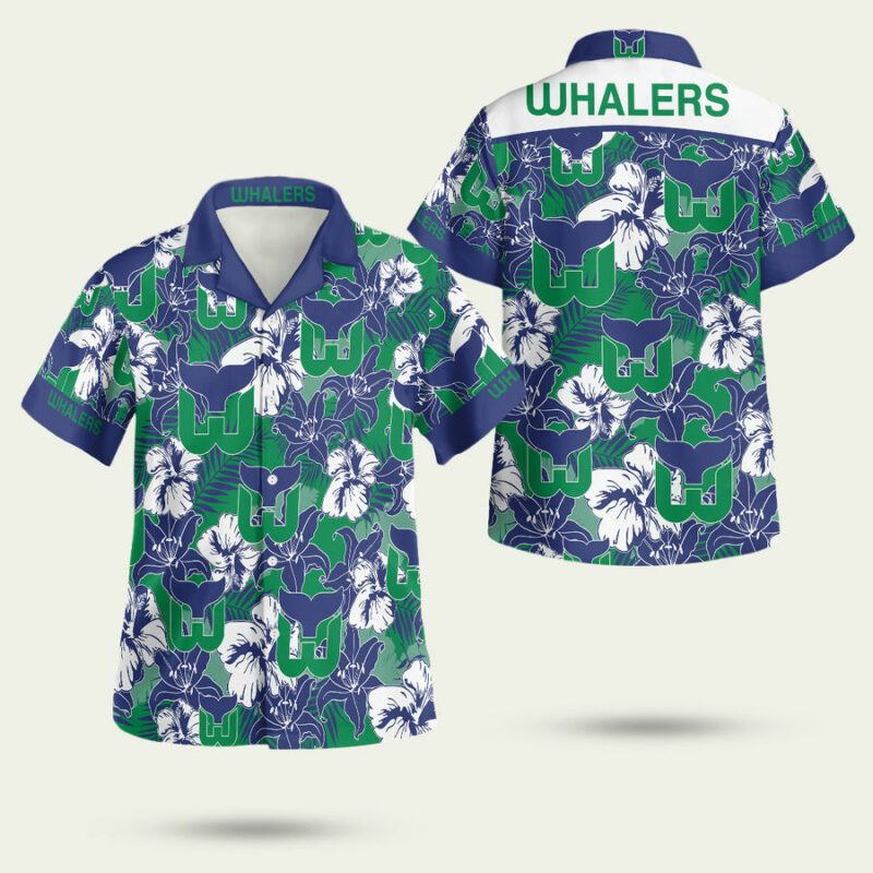 Hartford Whalers Summer Hawaiian Shirt 1