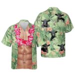 Hereford Cattle Funny 6 Pack Body Hawaiian Shirt