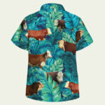 Hereford cattle lover tropical hawaiian shirt back