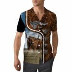 Highland Cattle Cow Hawaiian Shirt Front