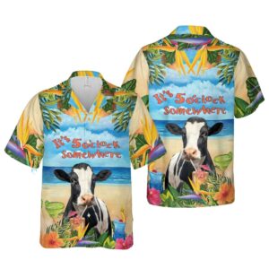 Holstein Cattle It's 5 O'clock Somewhere Hawaiian Shirt