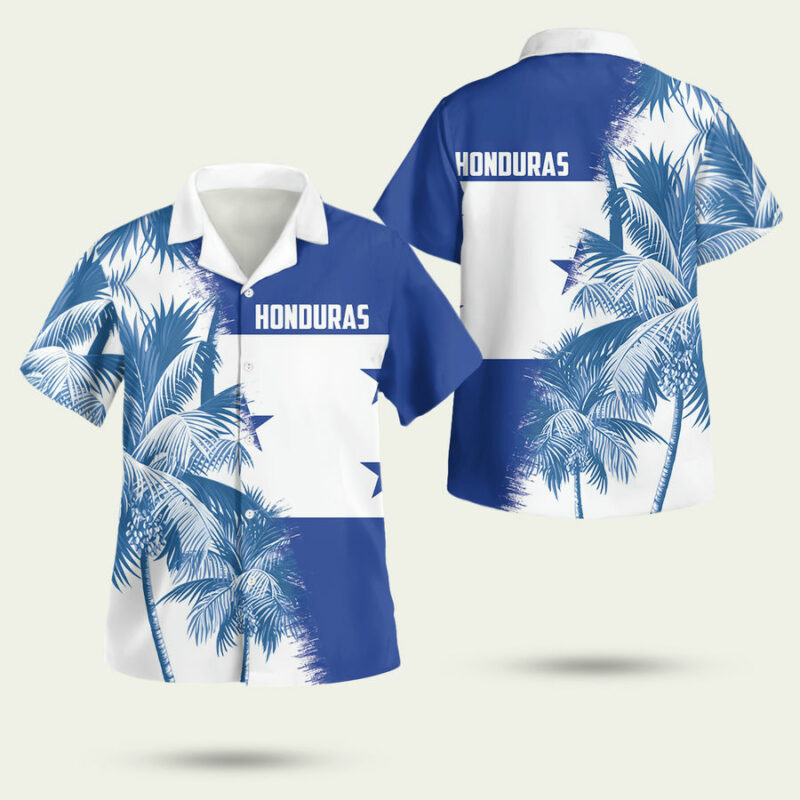 Honduras Pride Blue And White Hawaiian Shirt