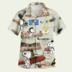 Hot plane and snoopy vintage hawaiian shirt front side