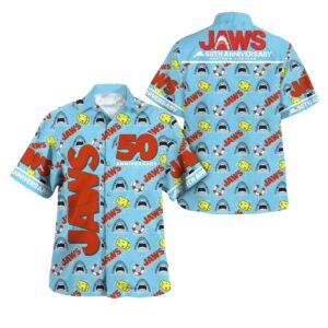 JAWS 50 Years Big Logo Hawaiian shirt