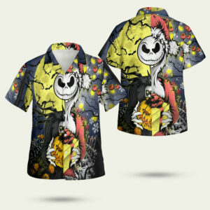 Jack skellington happy halloween hawaiian shirt