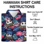 Jack skellington tropical hawaiian shirt care instruction