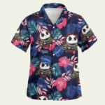 Jack skellington tropical hawaiian shirt front side