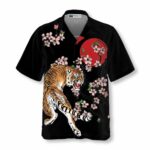 Japanese Tiger Sakura Hawaiian Shirt Front