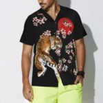 Japanese Tiger Sakura Hawaiian Shirt Front 2