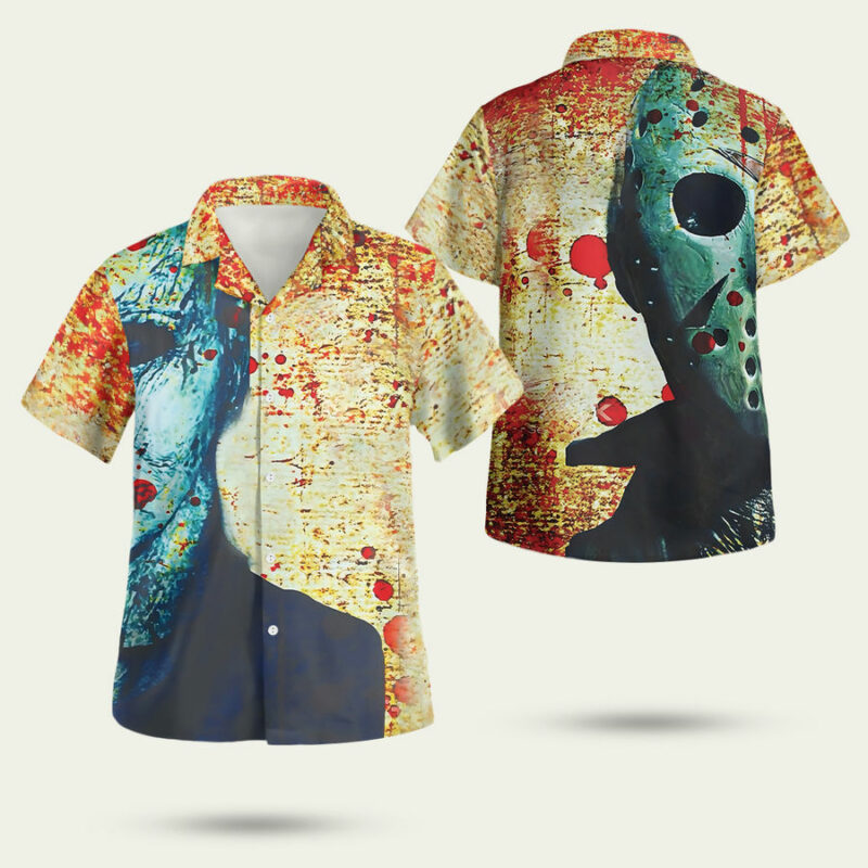 Jason Voorhees Michael Myers Half Face Halloween Hawaiian Shirt