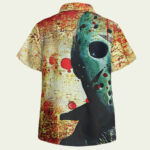 Jason voorhees michael myers half face halloween hawaiian shirt back side