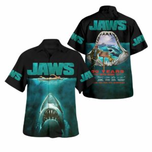 Jaws 50 Years 1975 2025 Hawaiian Shirt