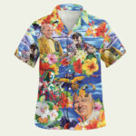 Jimmy buffett colorful tropical hawaiian shirt front side