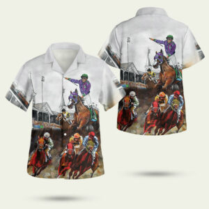 Kentucky derby horse racing hawaiian shirt