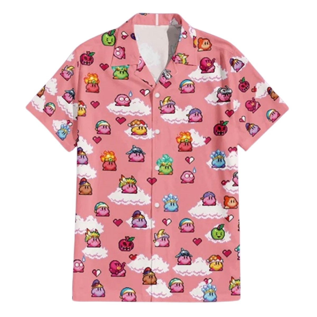 Kirby 8 Bit Pixel Art Hawaiian Shirt