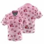 Kirby Anime Ape Pink Pattern Hawaiian Shirt