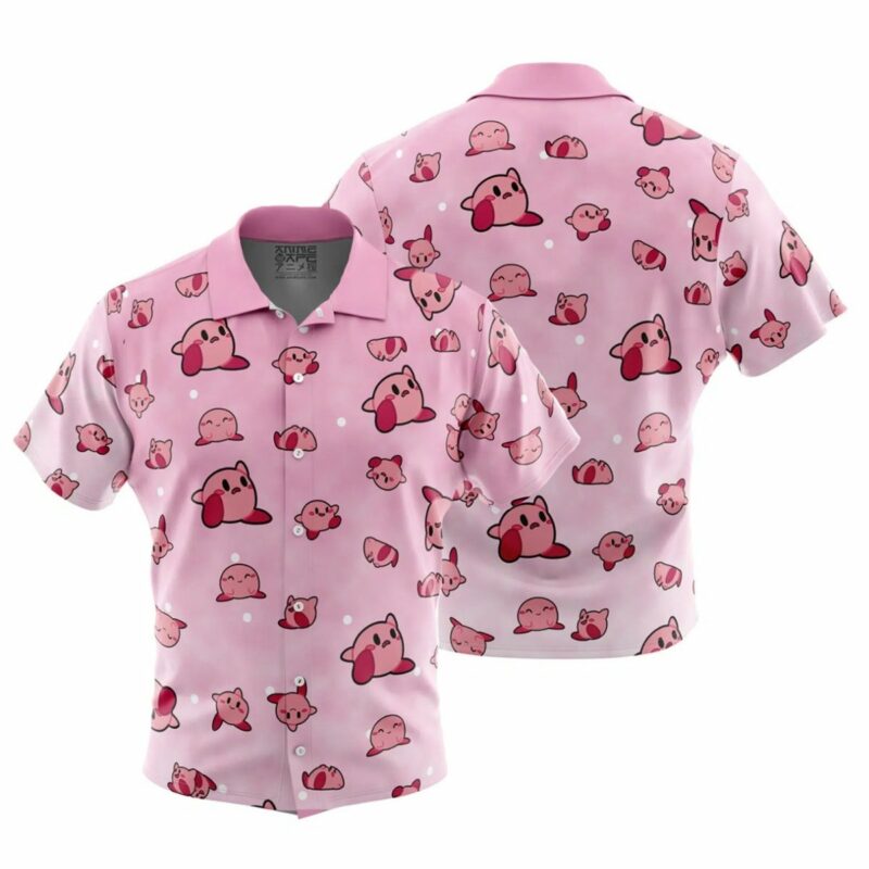 Kirby Anime Ape Pink Pattern Hawaiian Shirt