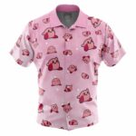 Kirby Anime Ape Pink Pattern Hawaiian Shirt Front