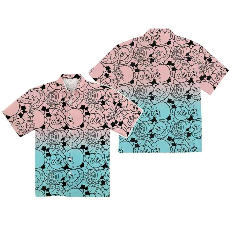 Kirby Cute Gradient Pattern Hawaiian Shirt