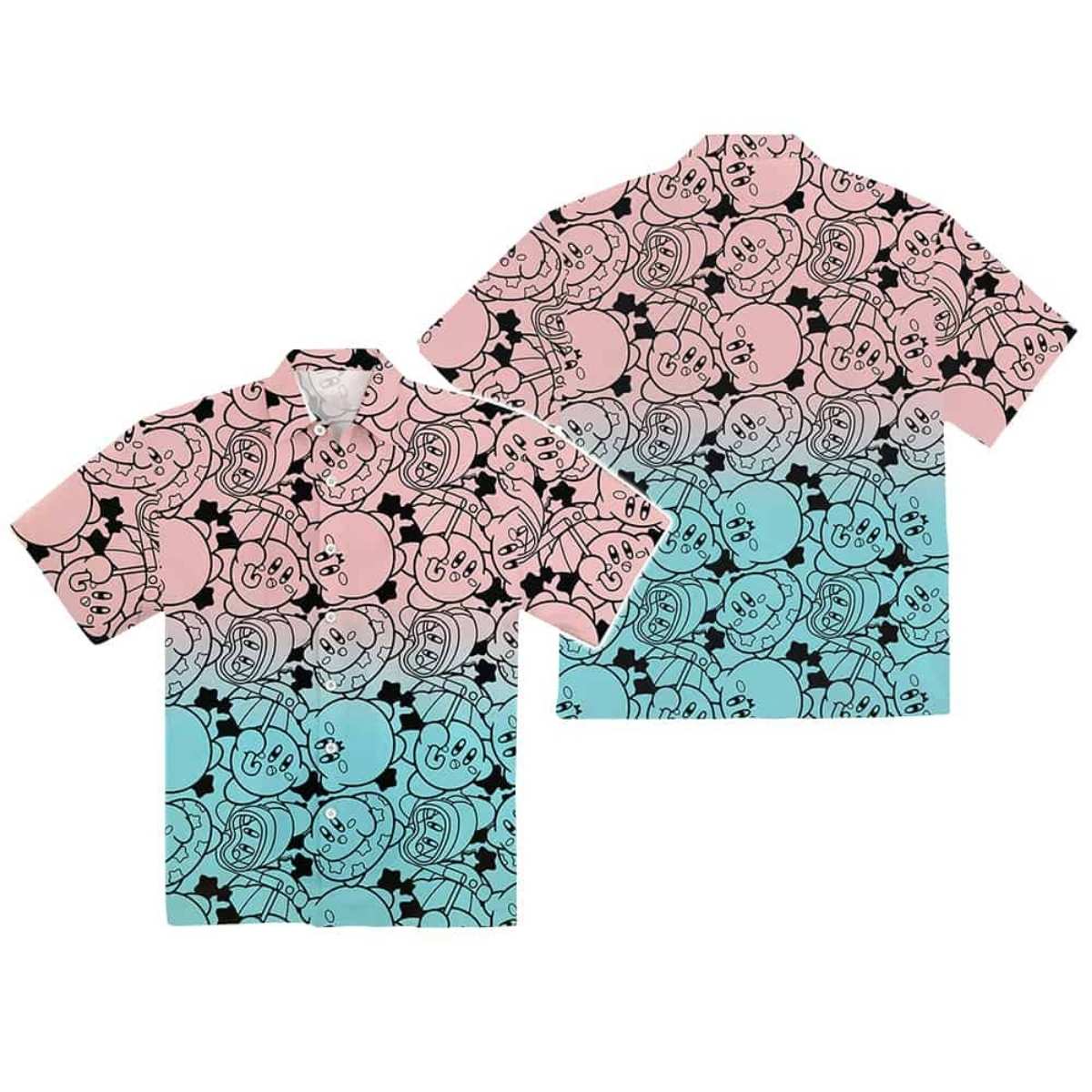 Kirby Cute Gradient Pattern Hawaiian Shirt