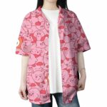 Kirby Tropical Pink Pattern Hawaiian Shirt Front