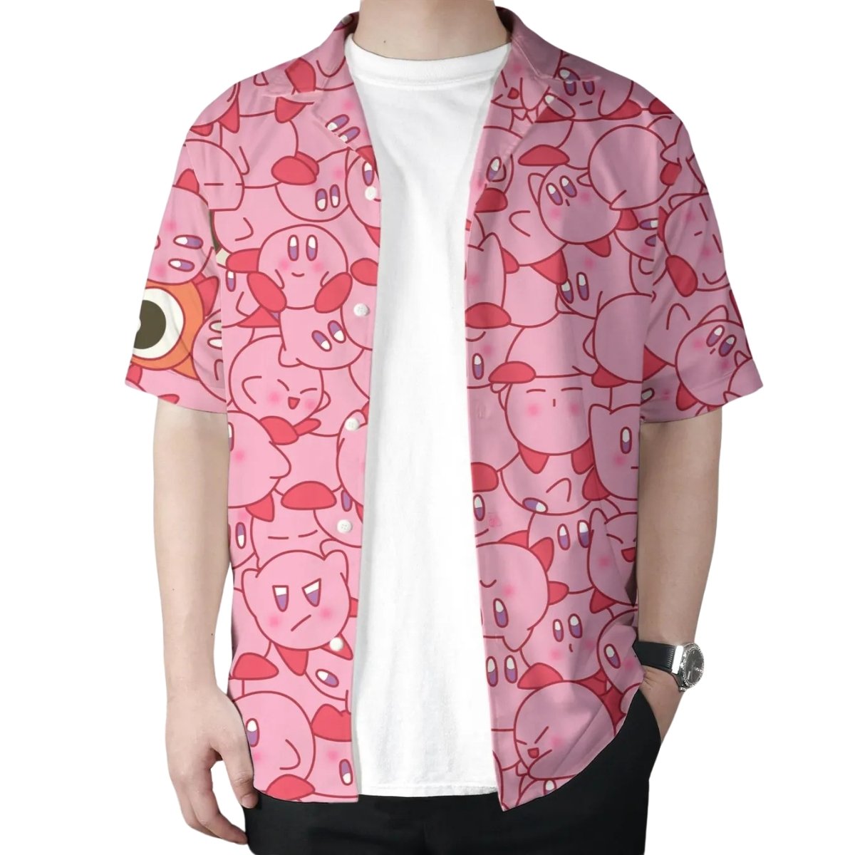 Kirby Tropical Pink Pattern Hawaiian Shirt