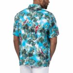 Kyle Busch Margaritaville Light Blue Jungle Parrot Hawaiian Shirt Back