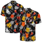 Kyle Larson Margaritaville Black Island Life Floral Hawaiian Shirt