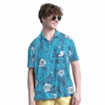 Kyle Larson Margaritaville Blue Palm Shade Hawaiian Shirt