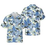 L85a2 Gun Blue Leaves Pattern Hawaiian Shirt