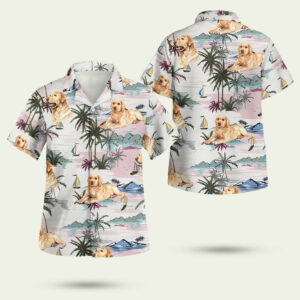 Labrador retriever tropical summer hawaiian shirt