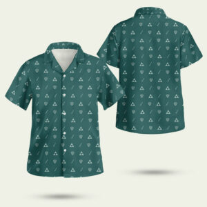 Legend of zelda triforce shield sword green loz hawaiian shirt