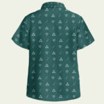 Legend of zelda triforce shield sword green loz hawaiian shirt back side