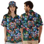 Lilo And Stitch Aloha Summer Vacation Floral And Leaves Hawaiian Shirt