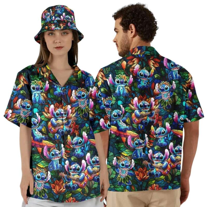 Lilo And Stitch Aloha Summer Vacation Floral And Leaves Hawaiian Shirt