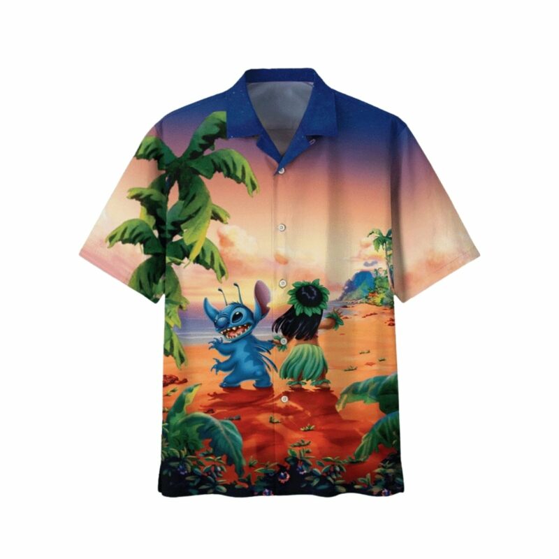 Lilo And Stitch Dancing On The Beach Hawaiian Shirt