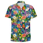 Lilo And Stitch Floral Hawaiian Shirt Front