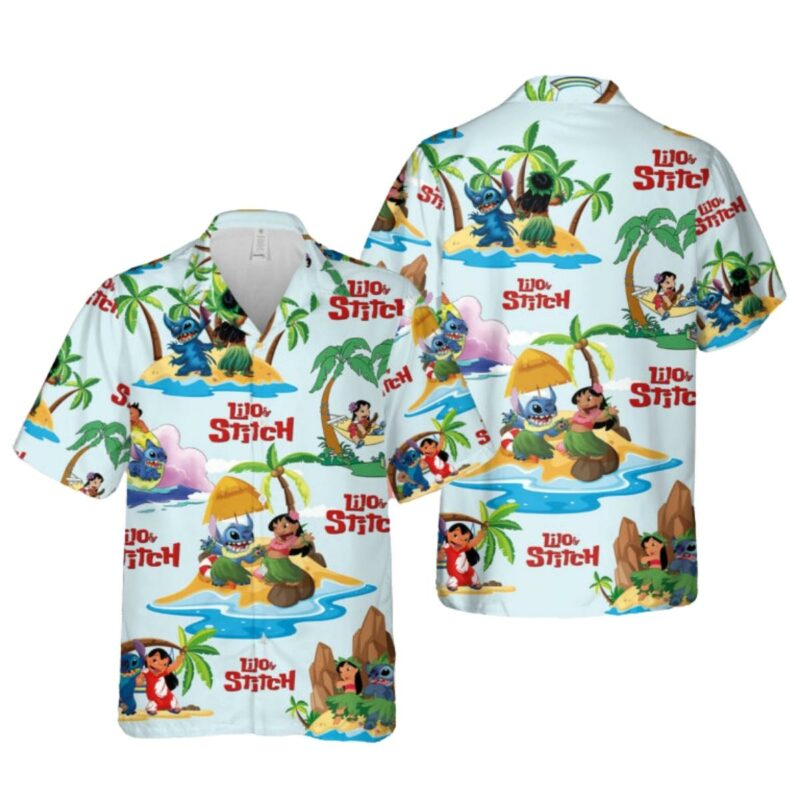 Lilo And Stitch Coconut Island Hawaiian Shirt